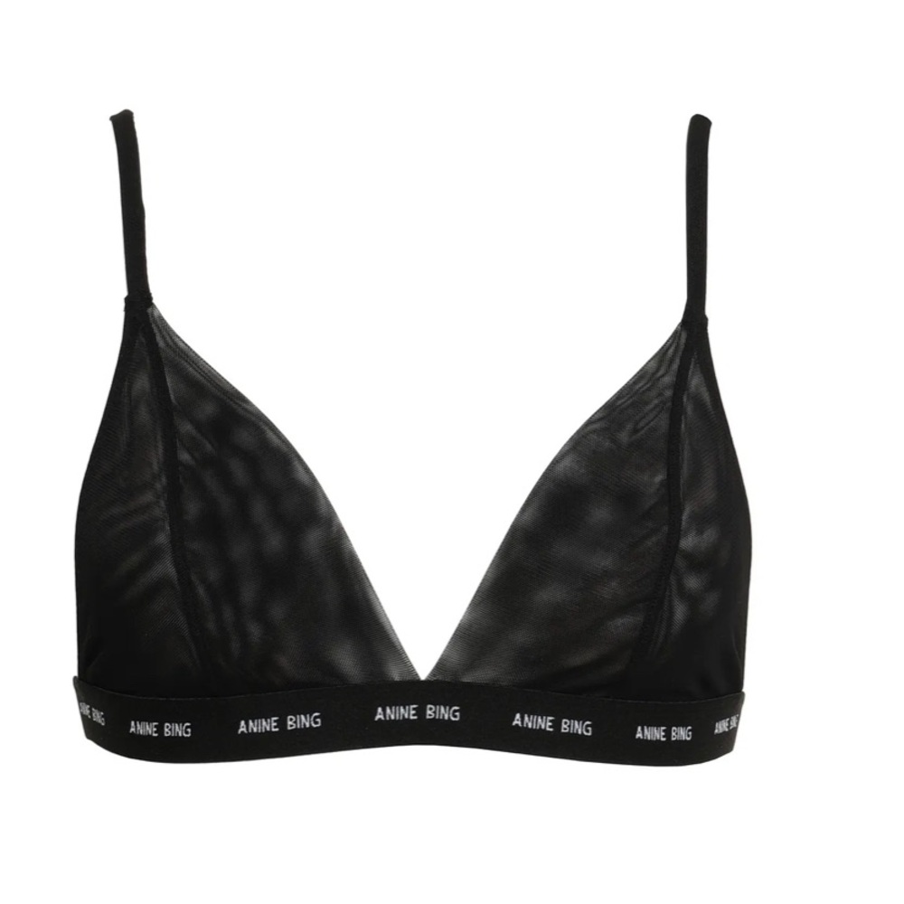 Anine Bing Black Mesh Triangle Bralette